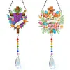 2 pi&egrave;ces croix croix DIY peinture acrylique diamant art carillons &agrave; vent avec pendentif en cristal et diamant pendentif suspendu double face pour adultes pour d&eacute;butants d&eacute;coration jardin maison