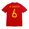 Vintage Soccer Jersey A. INIESTA #6 Spain Home 2010