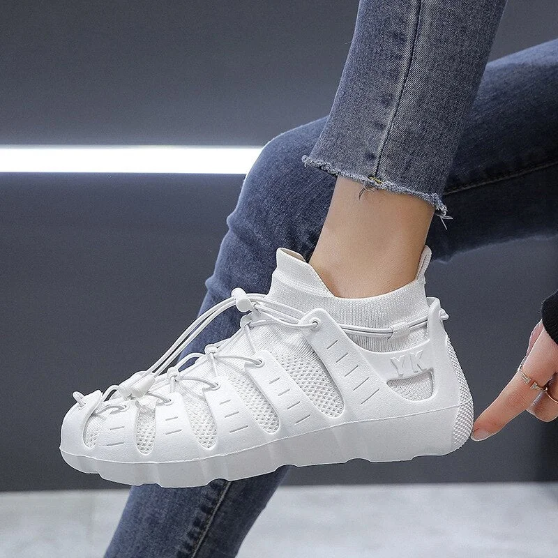 2021 Casual Women's Shoes Solid Color Trend New Student All-Match Running Travel Sports Shoes Women's Single Shoes