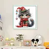 Christmas Kitten-18CT Stamped Cross Stitch 25*25cm/9.84*9.84in tapestrymarket