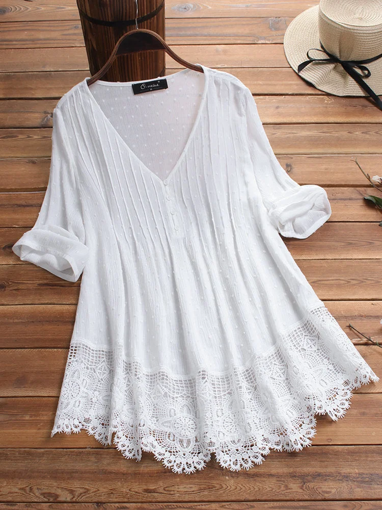Orange Cotton-Blend Boho Floral Shirts & Tops