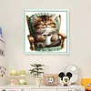 Cat Drinking Coffee-11CT Stamped Cross Stitch 40*40cm/15.75*15.75in