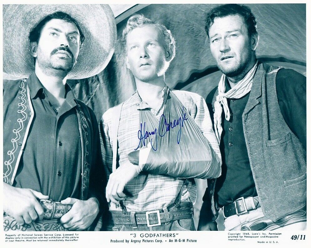 HARRY CAREY JR signed 3 GODFATHERS JOHN WAYNE 8x10 w/ coa JOHN FORD WESTERN