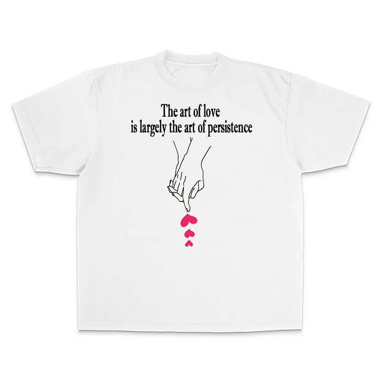 Men's Valentine's Day Slogan Print Cotton Crew Neck T-Shirt