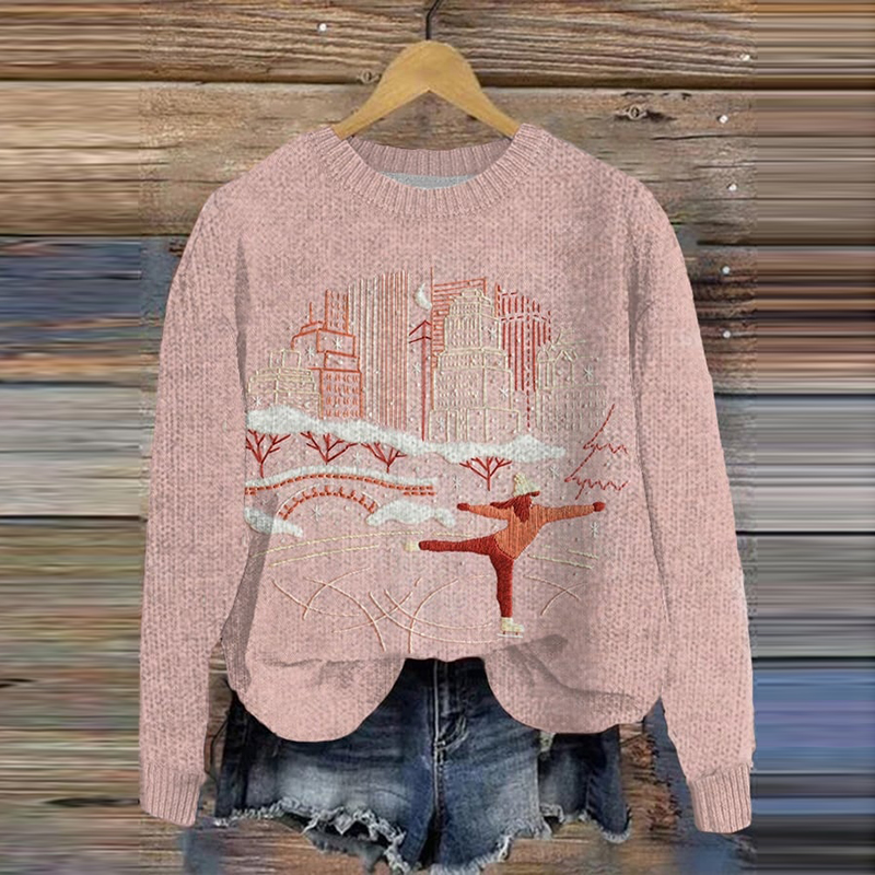 Comstylish Women's Skaters Knitted Casual Sweater