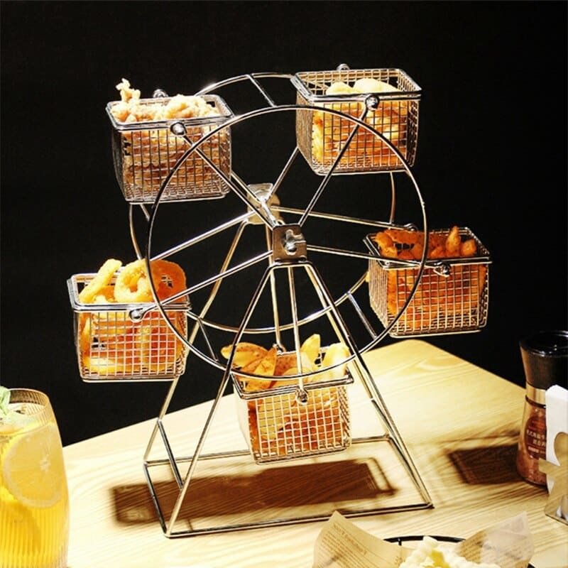 SnackStation™ - The Stainless Steel Ferris Wheel Food Rack