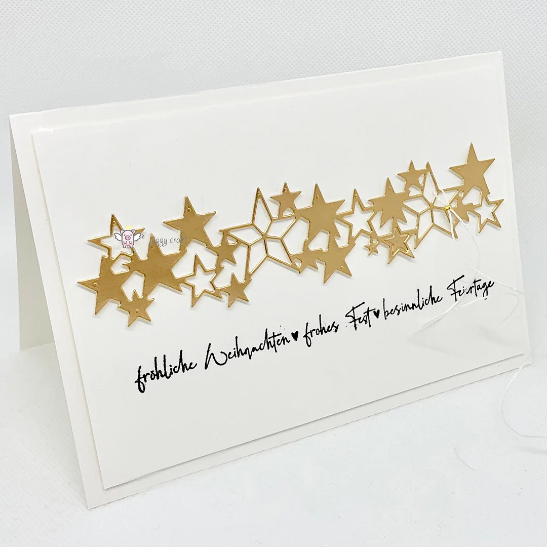 Piggy Craft metal cutting dies cut die mold Star cluster edge strip Scrapbook paper craft knife mould blade punch stencils dies