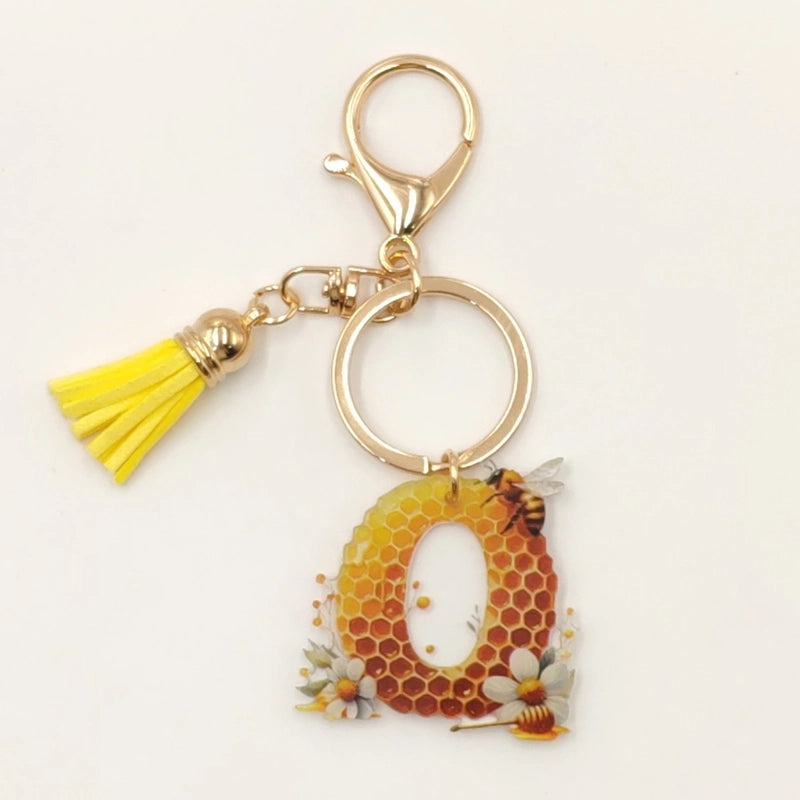 Classic Style Commute Letter Bee Arylic Unisex Bag Pendant Keychain