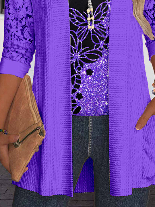 Women Half Sleeve V-neck Solid Color Dress