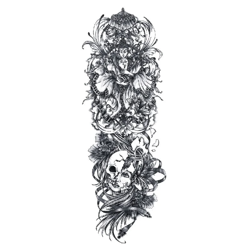 Body Art Arm Fake Sleeve Tattoos For Men Waterproof Wolf Tiger Chinese Dragon Sticker Temporary Fox Tattoo Waterproof Sleeves 303