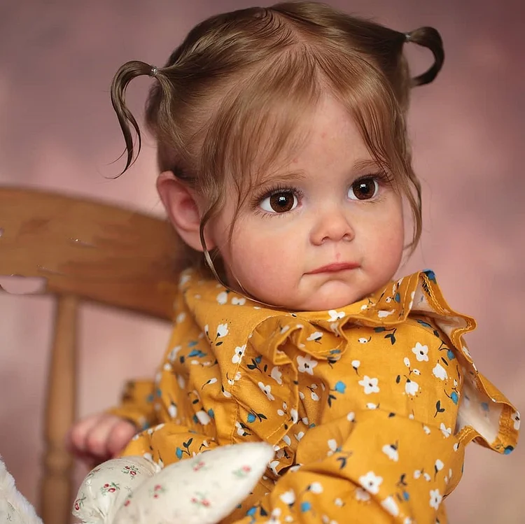 17" Reborn Toddler Girl Ella,Real Lifelike Soft Weighted Body Silicone Reborn Doll Set,with Bottle and Pacifier Rebornartdoll® RSAW-Rebornartdoll®