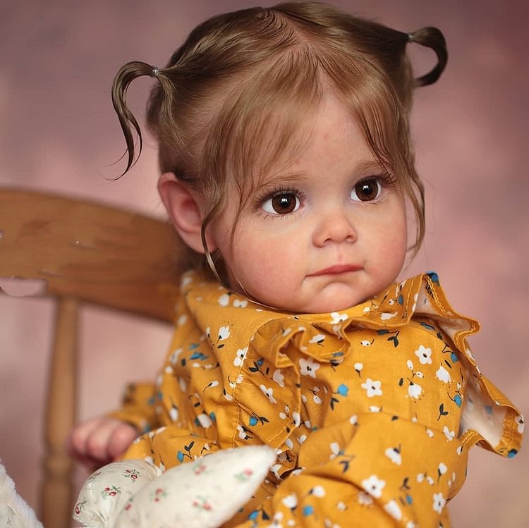  17" Reborn Toddler Girl Ella,Real Lifelike Soft Weighted Body Silicone Reborn Doll Set,with Bottle and Pacifier - Reborndollsshop®-Reborndollsshop®
