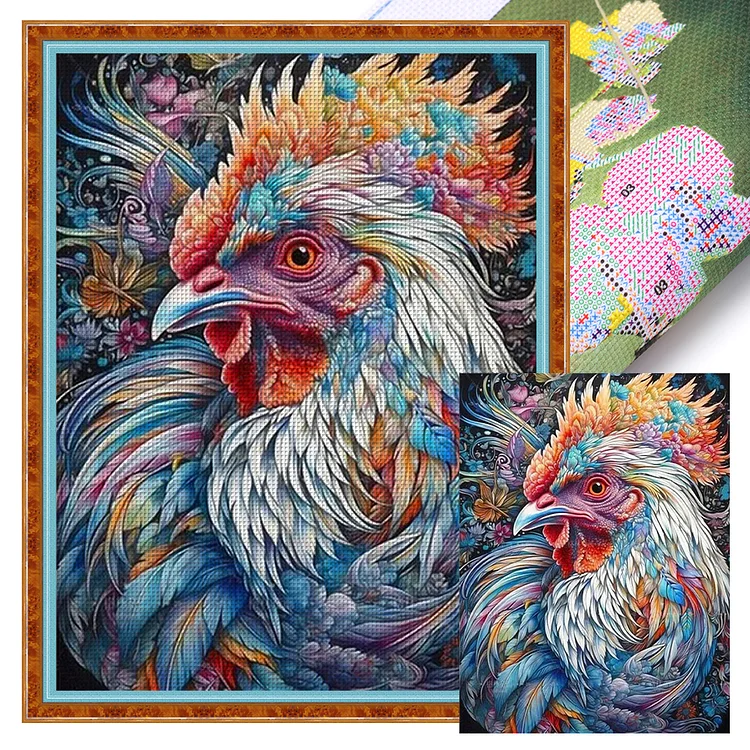 Flowers And Chickens 11CT (40*55CM) Stamped Cross Stitch gbfke