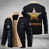 Men's Cowboy Team Retro Washed Distressed Leather Jacket Coat
