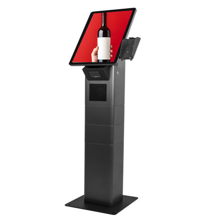 RFID self-service checkout kiosk 21.5-inch Windows RFID POS system touchscreen RFID all in one self-order terminal with 2D scannier and printer