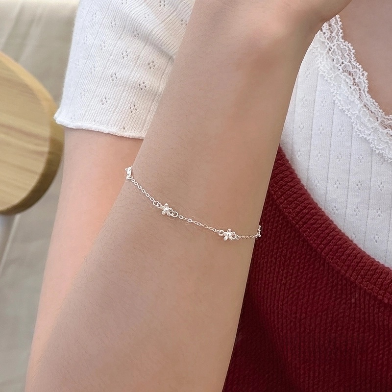 925 Sterling Silver Bracelets Casual Cute Streetwear