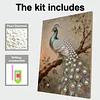 DIY Pearl Painting Peacock for Home Wall Decor with Frame(30x40cm)