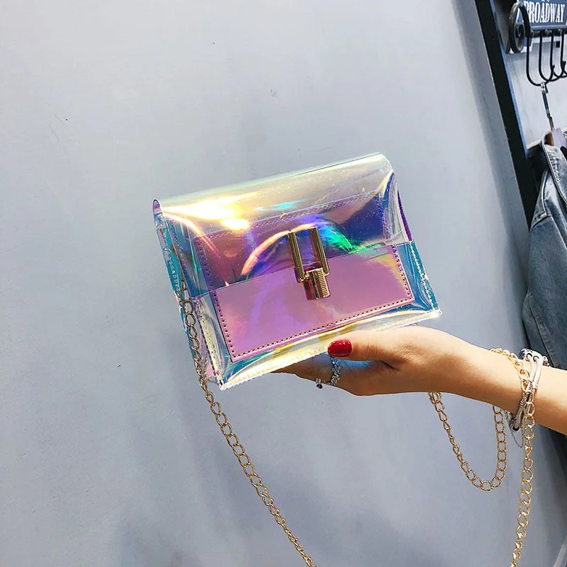Women Shoulder Bag Fashion Laser Transparent Crossbody Bags Messenger Shoulder Beach Bag 2020 New Design Shoulder Bags