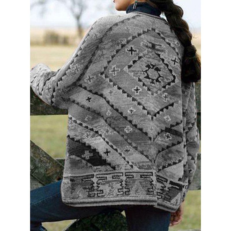 Casual Retro Print Hooded Coat wearshes