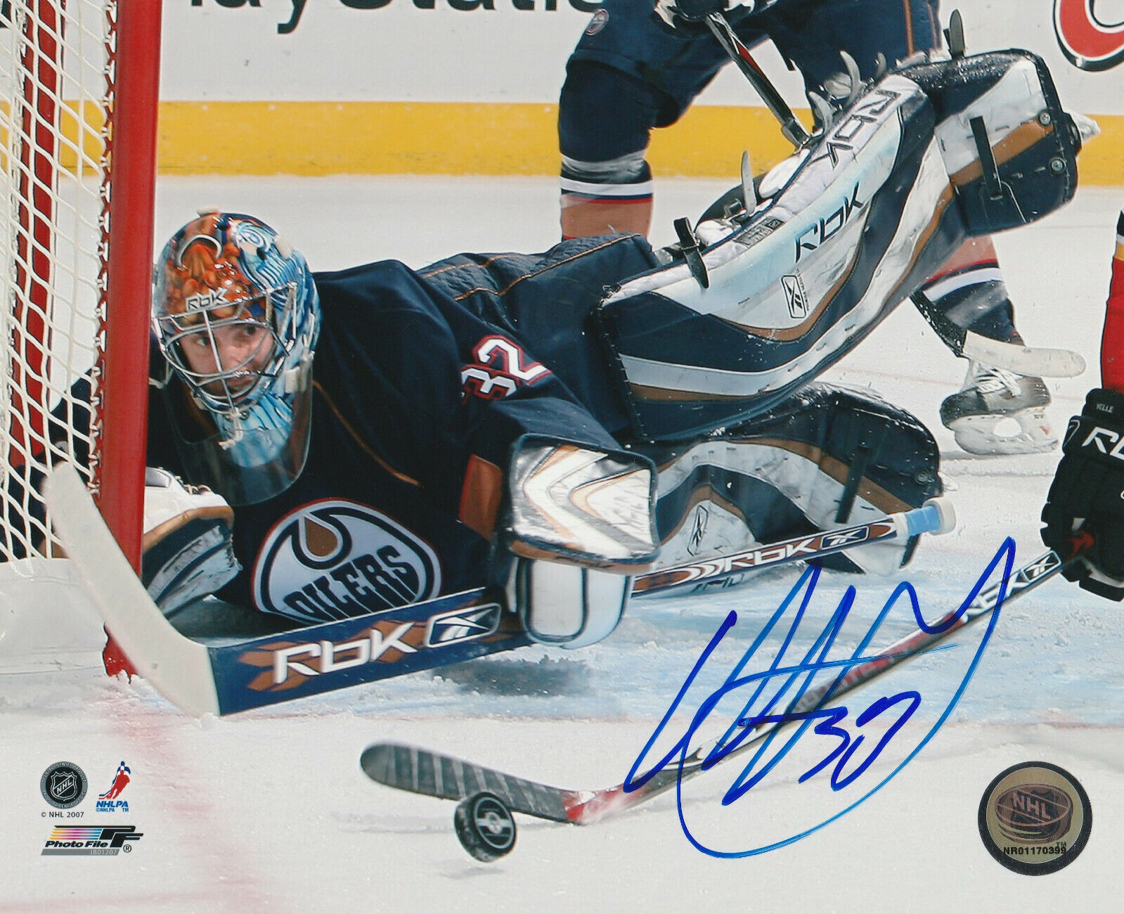 MATHIEU GARON SIGNED EDMONTON OILERS GOALIE 8x10 Photo Poster painting #2 Autograph