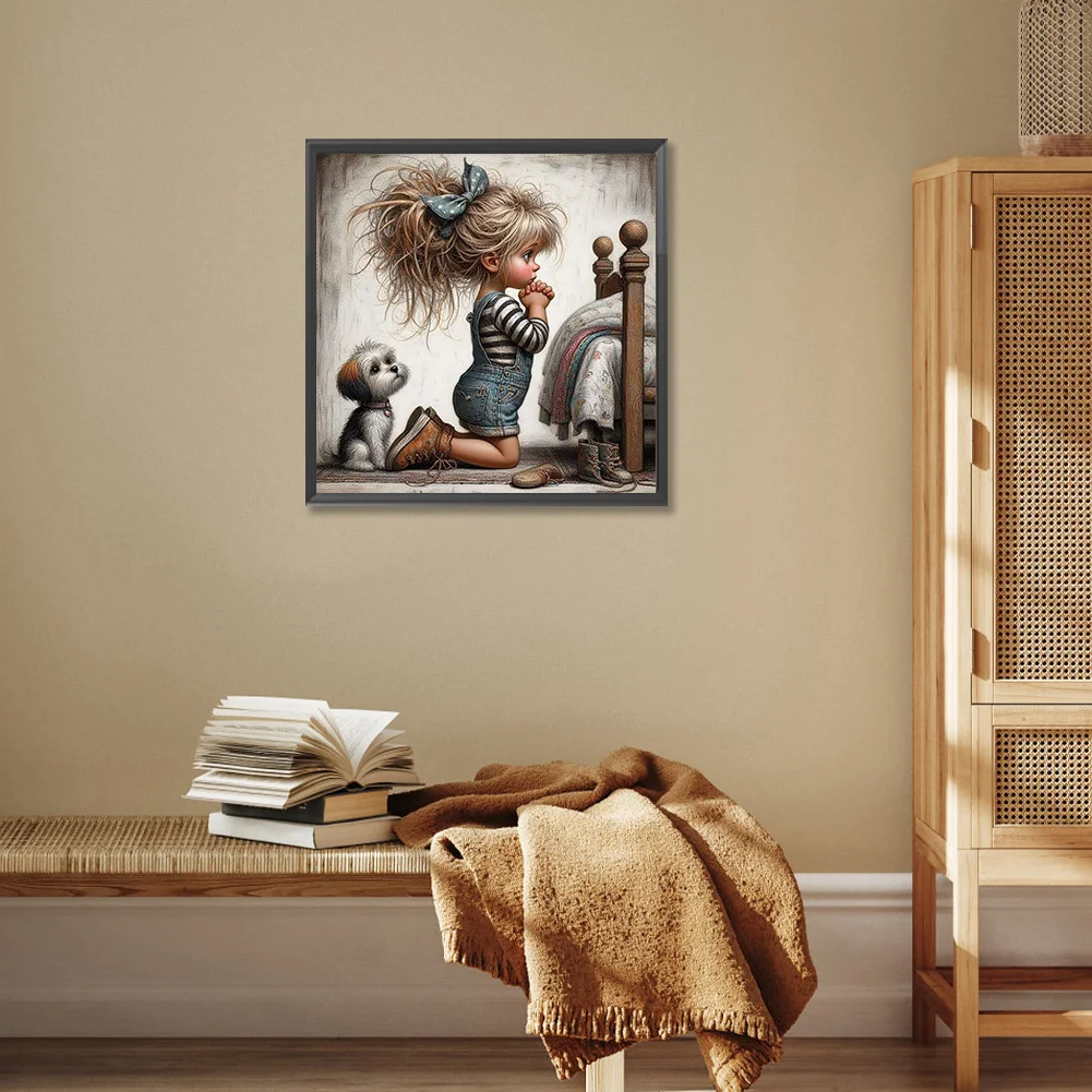 Diamond Painting - Full Round Drill - Grandma Girl(Canvas|30*30cm)