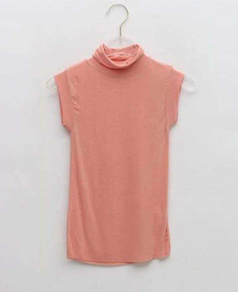 2022 New Spring White Tank Top Women Corset Tops To Wear Out Sleeveless Turtleneck Solid Casual T Shirt fashion Korean Clothes