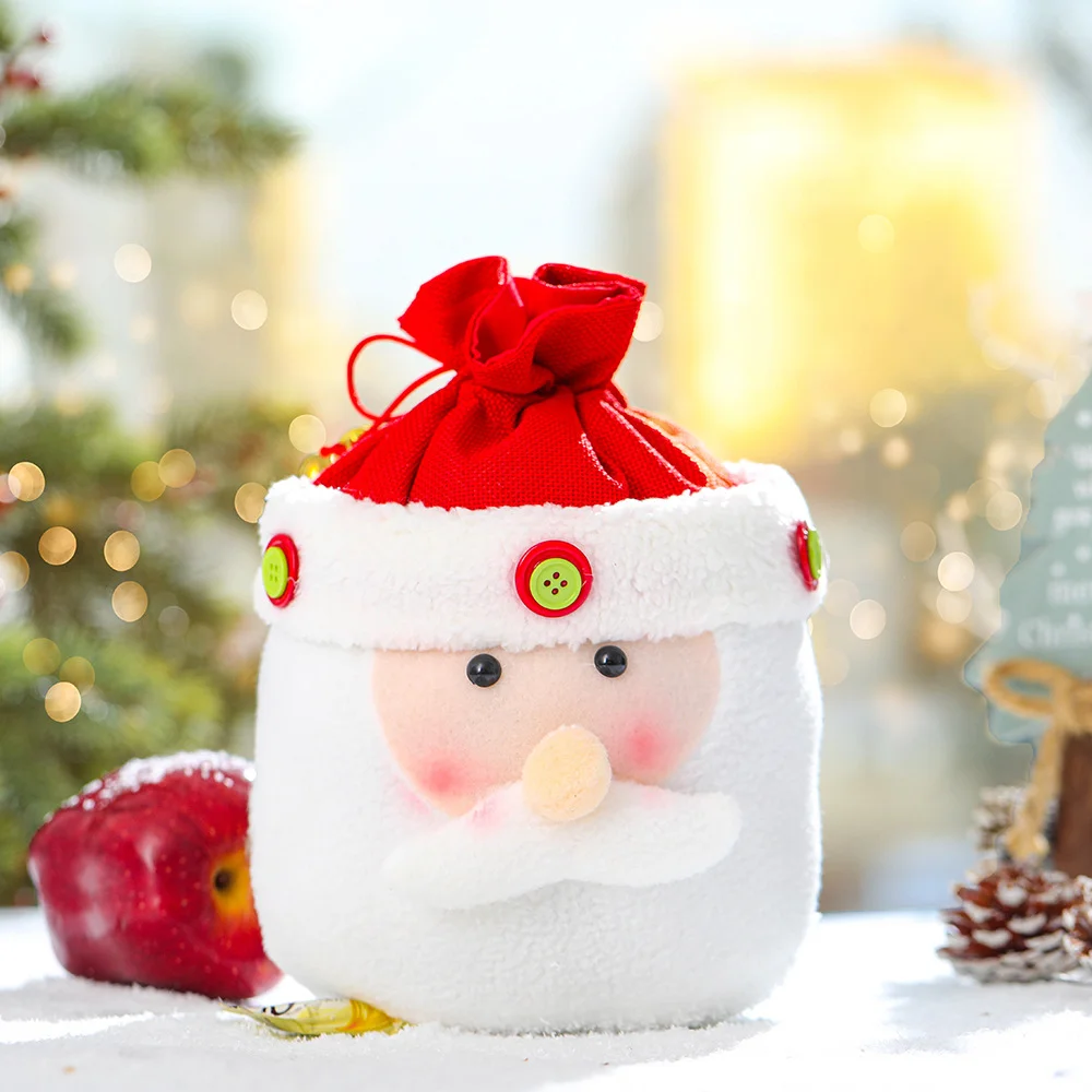 New Christmas creative linen apple bag gift bag ornaments
