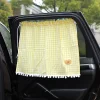 Car Sun Shield Plaid Car Side Window Privacy Curtain