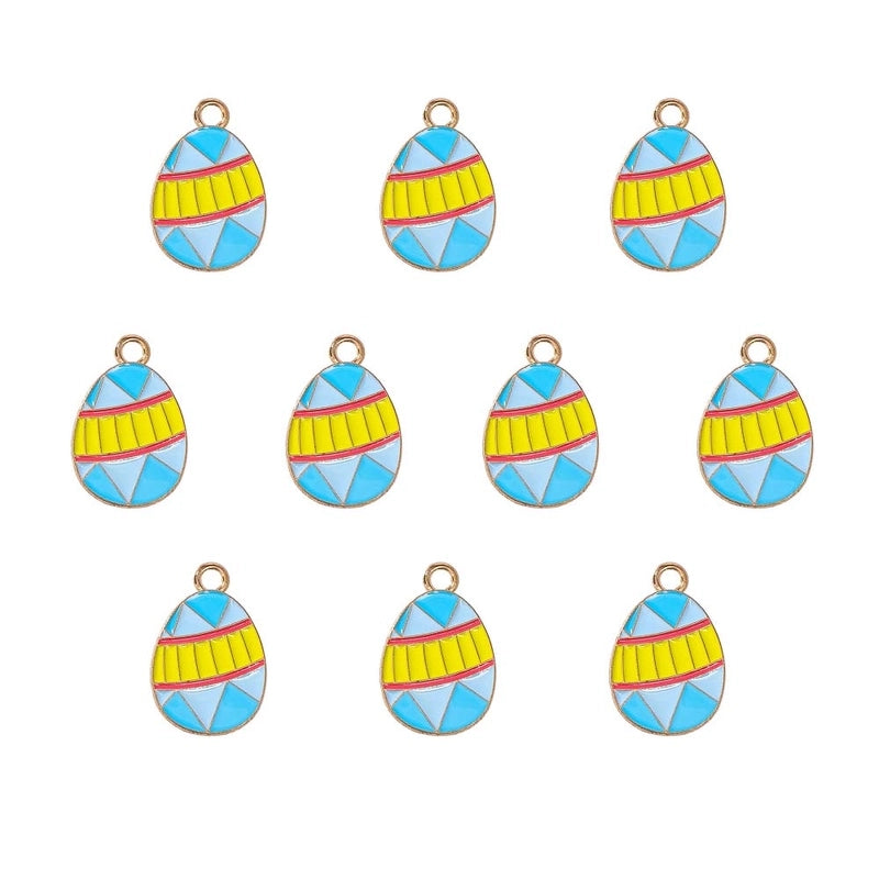 10 PCS/Package 14.2*21.7mm 19.3*17.3mm 21*25.5mm Alloy Easter Egg Hamburger Fried Egg Jewelry Accessories Pendant