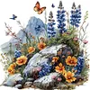 Peinture fleur-Diamant rond complet-30*30cm