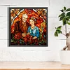 Diamond Painting-DIY Full Round Drill Stained Glass Elderly Couples(40*40 CM)