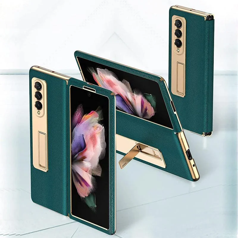 Samsung Z Fold 3/4 Hinge with Stand Tempered Film Shockproof Phone Case