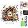 (US Local)Acrylic Special Shape Flower Bird Diamond Painting Clock Ornaments Kit