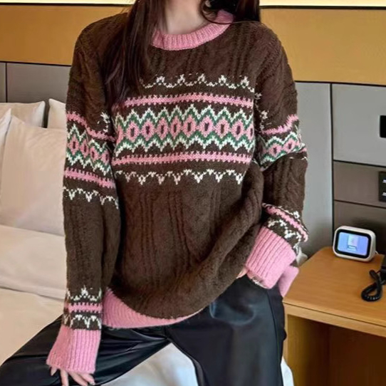 Chicfifth Sweater Women Winter Long Sleeve High Quality Autumn Vintage Top Knitted Cardigan