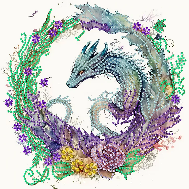 Partial Special-Shaped Diamond Painting - Circling Dragon 30*30CM