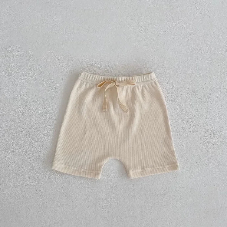 Baby Solid Color Drawstring Casual Shorts