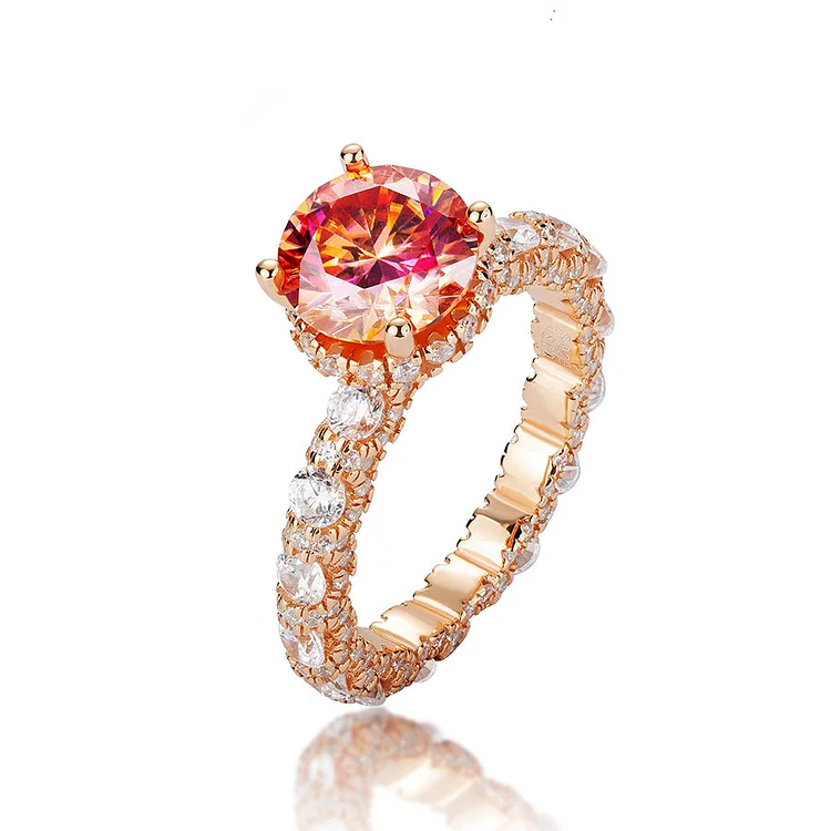 Fancy Sunset Color Luxury Moissanite Ring 