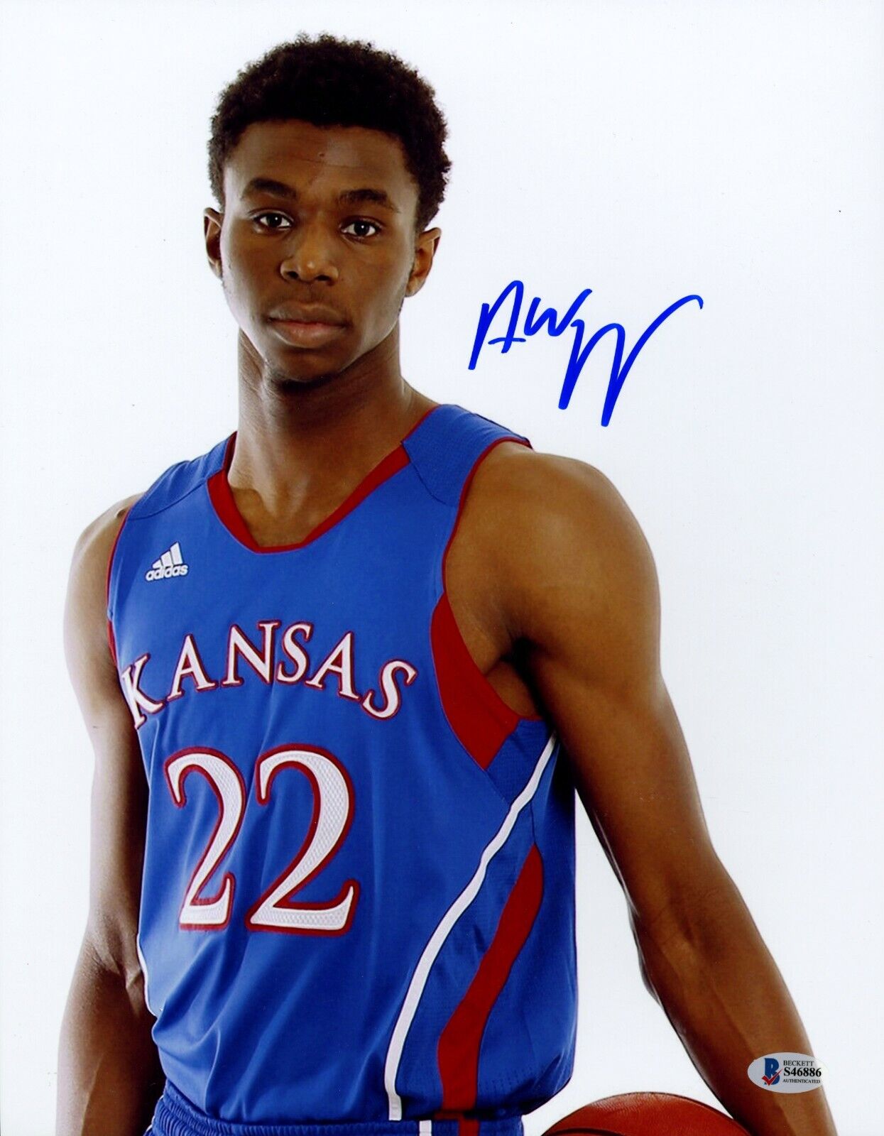 Andrew Wiggins Signed 11x14 Photo Poster painting Beckett BGS COA Auto RC Kansas Warriors Rookie