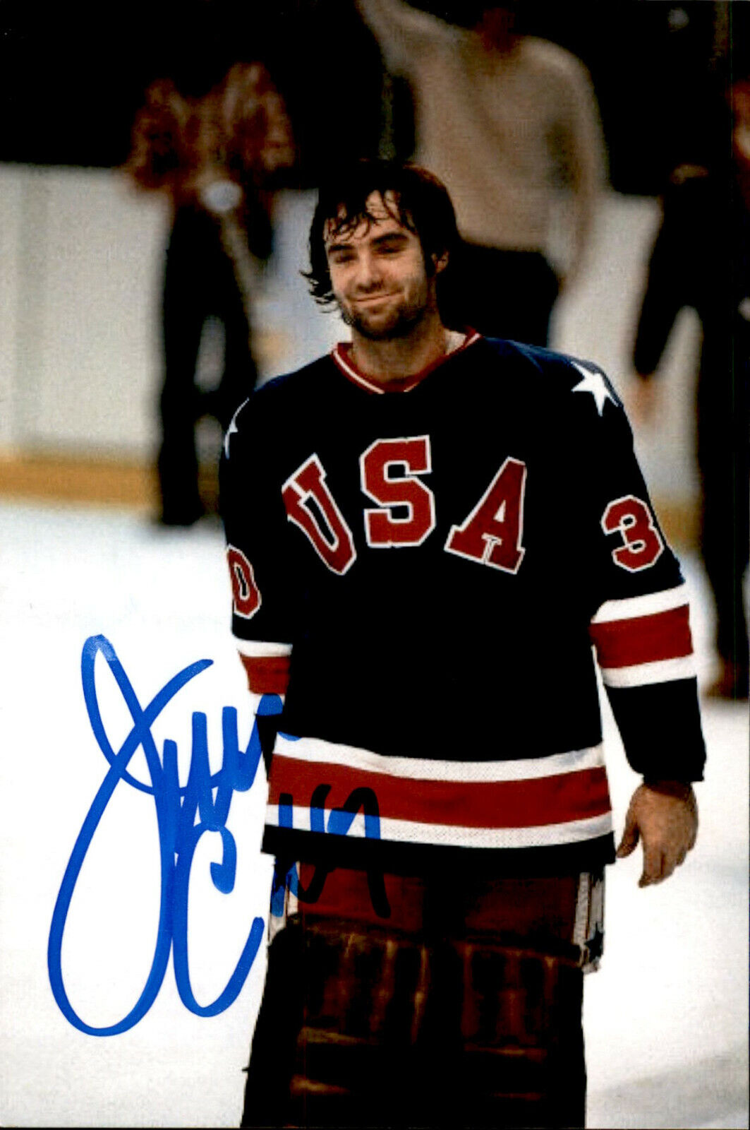 Jim Craig SIGNED 4x6 Photo Poster painting TEAM USA MIRACLE ON ICE 1980 GOLD MEDAL #2