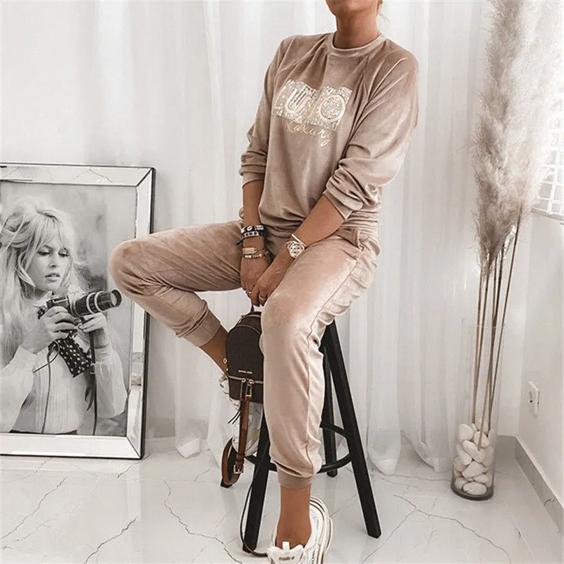 Tracksuits For Women Two Piece Sets Women Tracksuit Casual Pant Suits Home Trouser Sports Training Suit Oversized Hoodies Velor