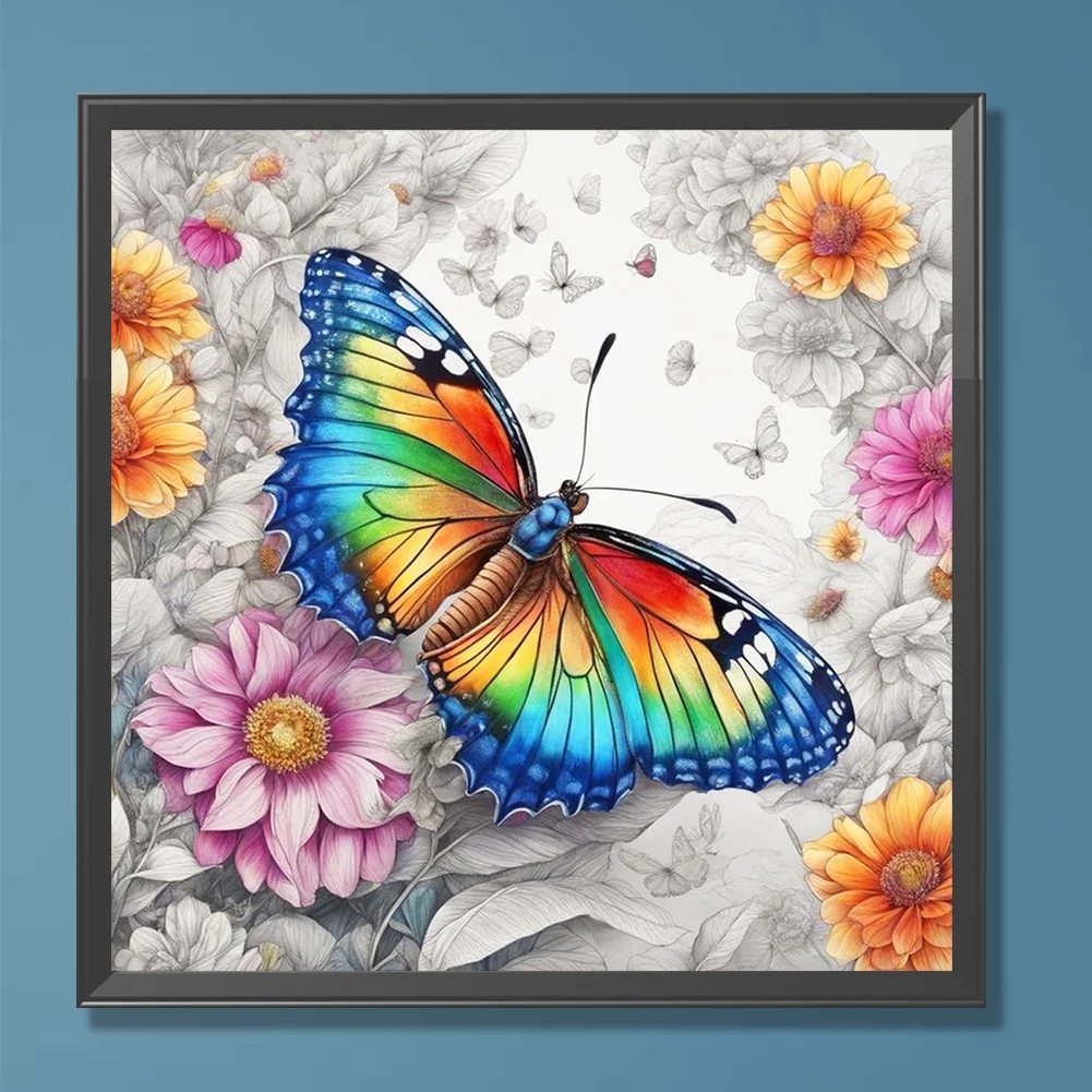 Diamond Painting - Full Round Drill - Butterfly(Canvas|30*30cm)