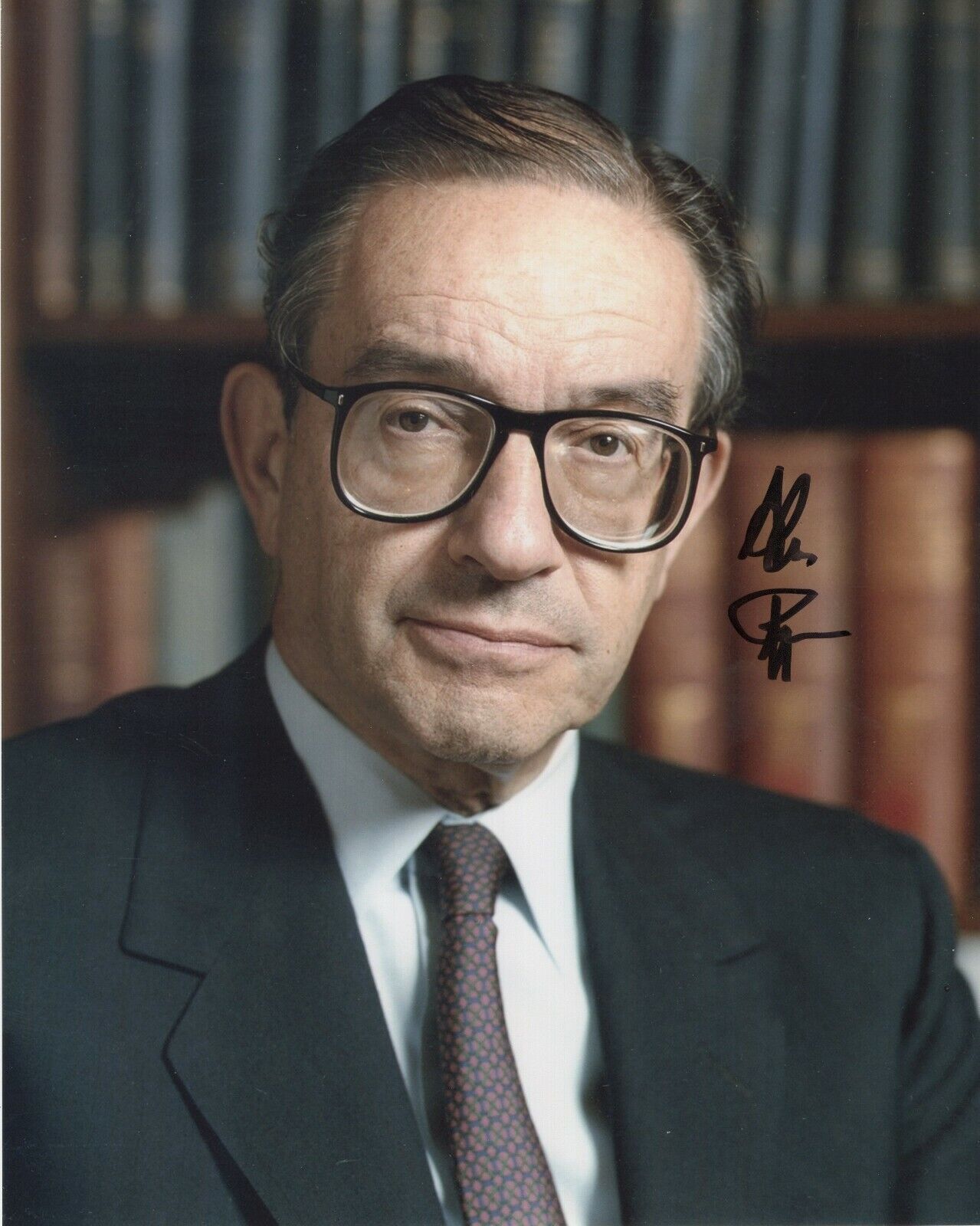 ALAN GREENSPAN SIGNED AUTOGRAPH 8X10 Photo Poster painting CHAIR OF THE US FEDERAL RESERVE