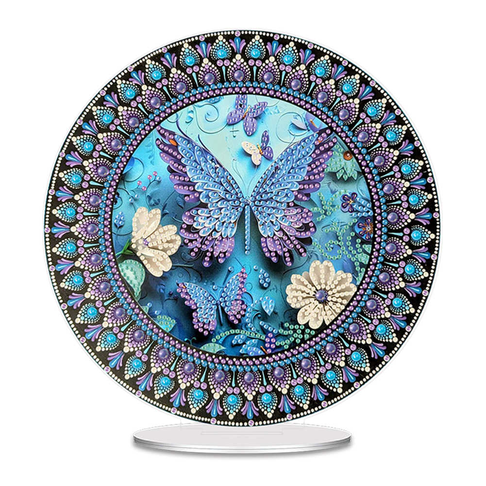 Acrylic Table Top Diamond Painting Ornament Kits for Home Decor (Butterfly)