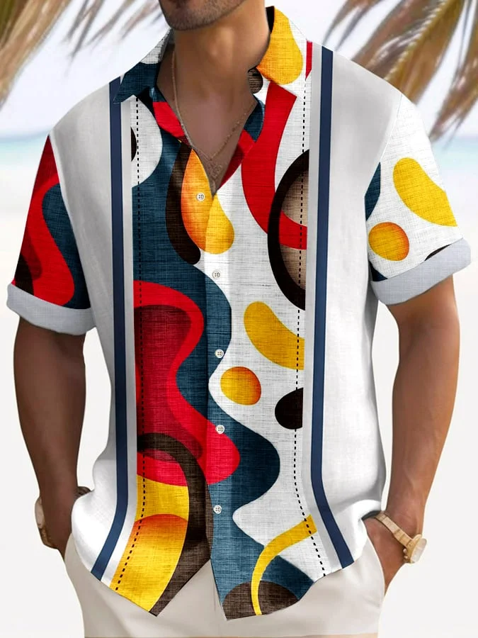 Fashion Casual Art Print Men'S Short-Sleeved Shirt