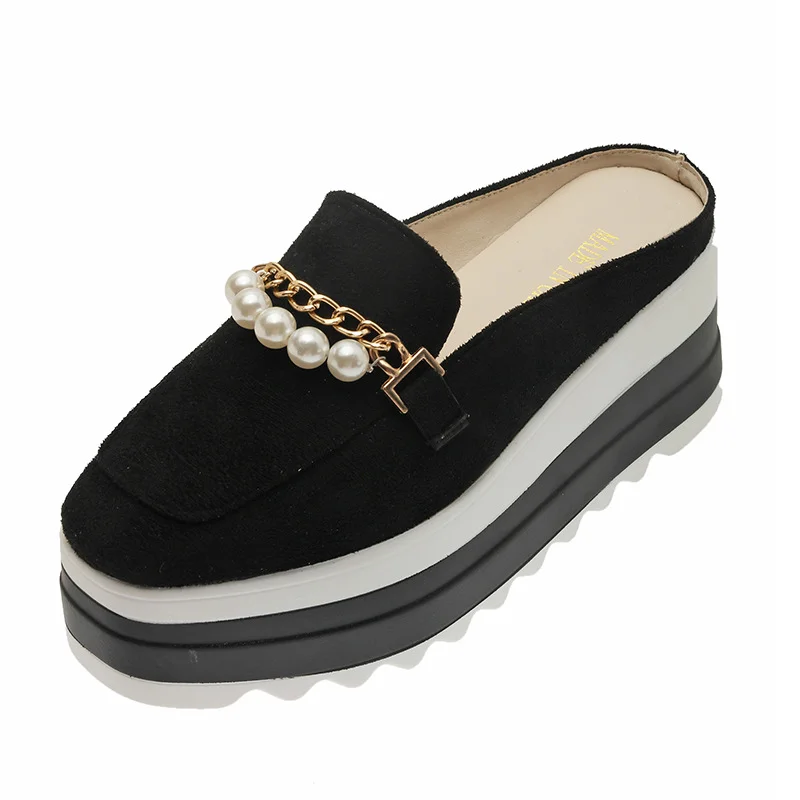 Tanguoant Tanguoant Mm Large Size Sandals Women's Shoes 41 A 42 Summer Fat Feet Ya New Baotou Lazy Shoes Fairy Wind Bead Slippers