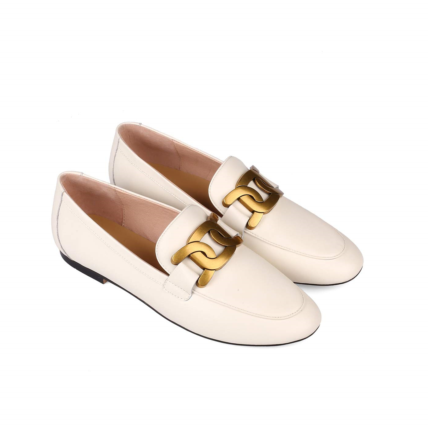 Women's Loafers Low Heel Flats Lady Work Lock Decoration Mules Shoes-vocosishoes