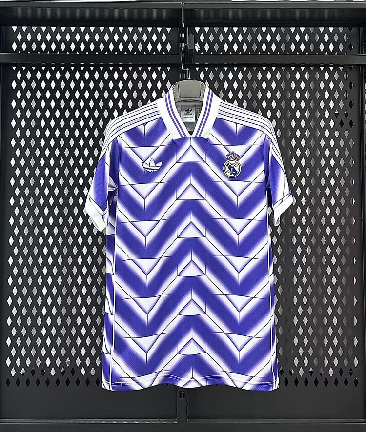 2025-26 Real Madrid Retro Striped Purple Jersey - Fan Edition
