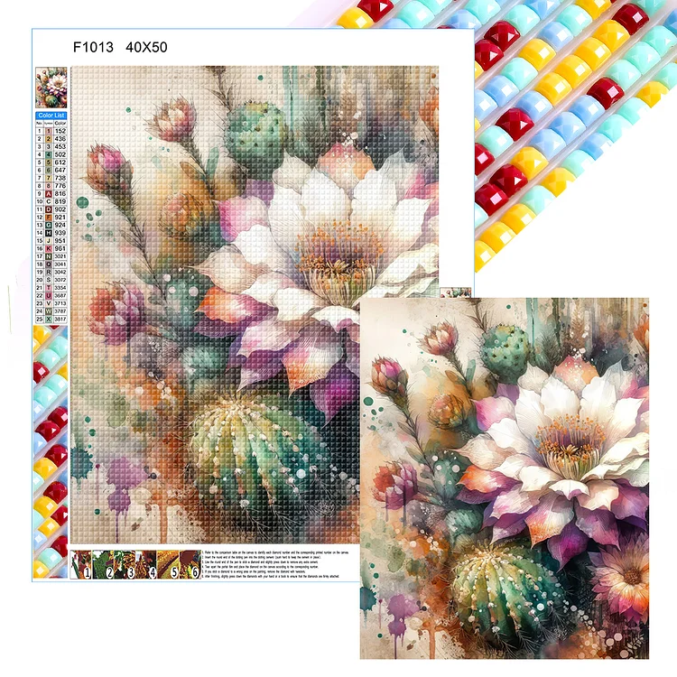 Full Square Diamond Painting - Cactus Flower 40*50CM