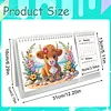 Yak Diamond Art Monthly Flip Tabletop Calendar January 2027 - December 2028 Small Desktop Calendar Planner 24 Months for Living Room Bedroom Office Desk Gift Giving