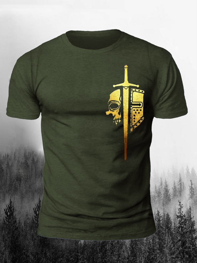 Black Stone Print Short Sleeve Men's T-Shirt
